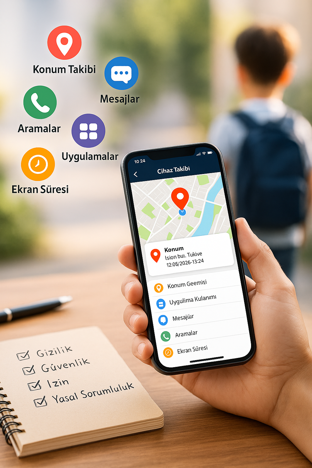 telefona yüklenen takip programı
